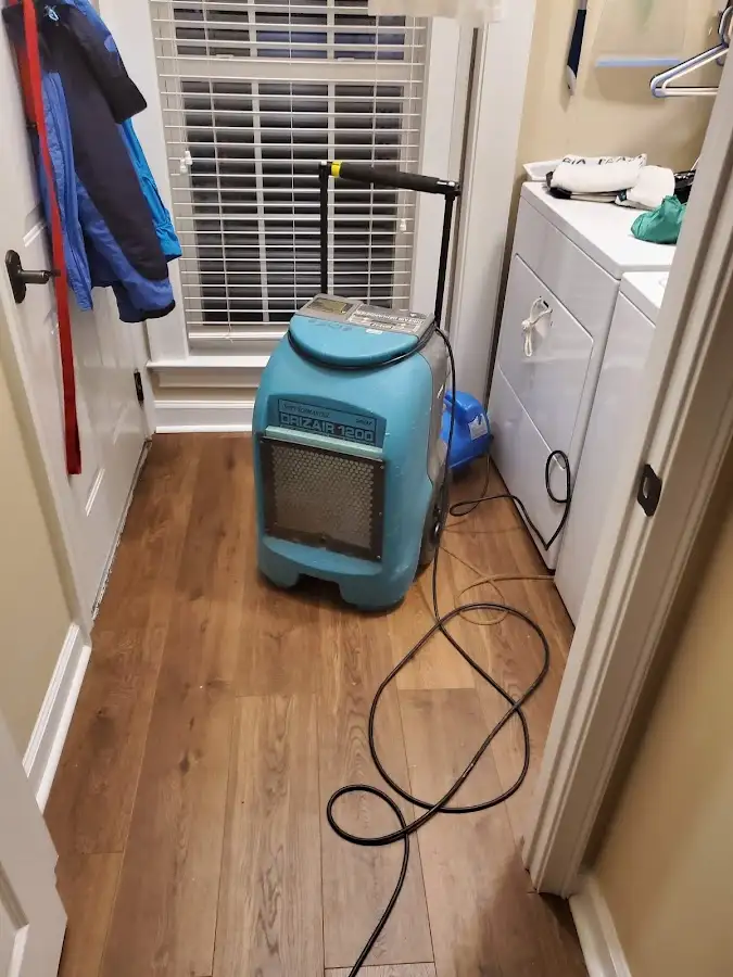 Commercial dehumidifier deployed for Flood Damage Cleanup in La Crosse